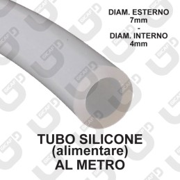 Tubo silicone alimentare 7x4mm (al metro) - Universale